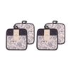 2x 2pc Bas Phillips Printed Linen Looks Pot Holder Set Blue Birds