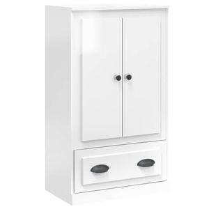 vidaXL Highboard Sideboard Buffet Cabinet High Gloss White Composite Wood