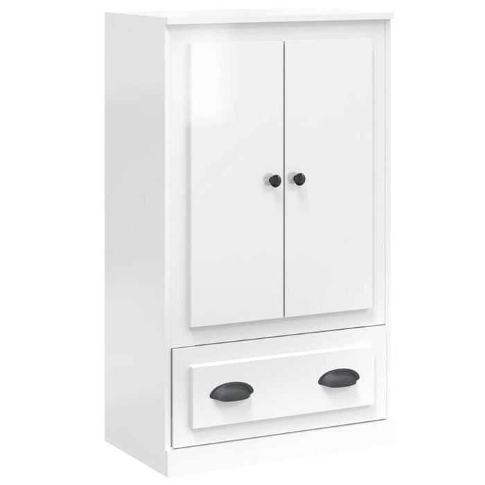 vidaXL Highboard Sideboard Buffet Cabinet High Gloss White Composite Wood
