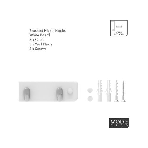 MODE 7 Brushed Nickel Hooks on White Board Key Rack Bunnings Australia