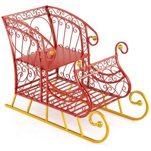 Costway Christmas Santa Sleigh Basket Xmas Santa's Gift Storage Sleigh