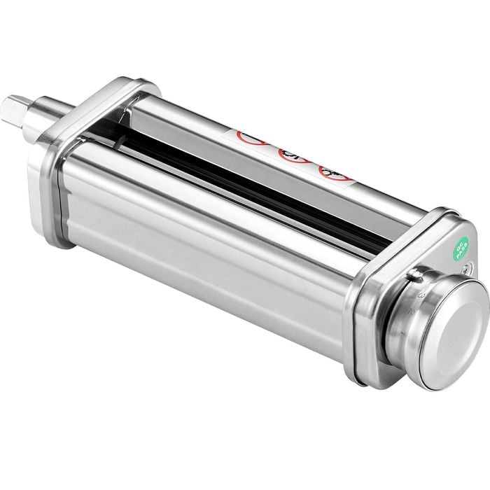 VEVOR Pasta Attachment Silver with 8 Adjustable Thickness Knob Stainless Steel for KitchenAid Stand Mixer