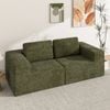 Advwin 190cm Loveseat Sofa Chenille Compressed Sofa Modular Foam Couch No Assembly Green