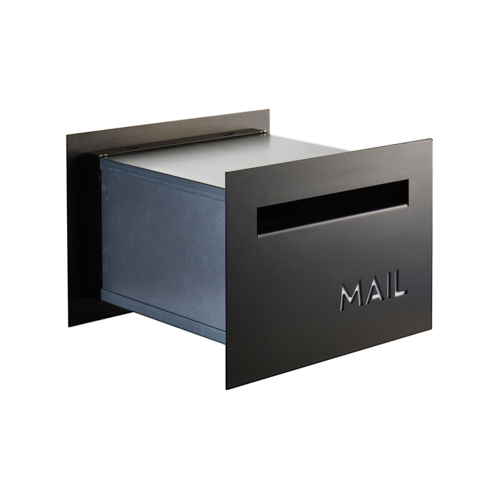 Sandleford Jet Matt Black Front And Back Letterbox With Telescopic Sleeve