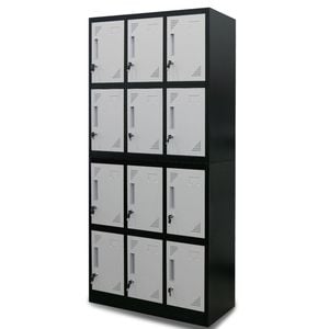FORTIA 12 Doors Locker Cabinet Metal Gym Storage Home Office School Stationary Compartment