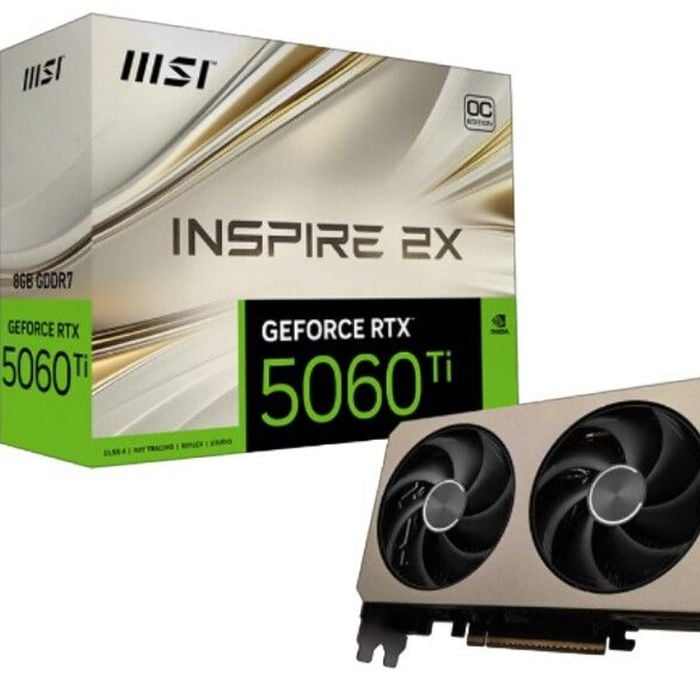 Msi Nvidia Geforce Rtx™ 5060 Ti 8g Inspire 2x Oc, Boost: 2482 Mhz, Cuda 8960 Units, 16gb Gddr7, Hdmi™ X 1 (embargo)