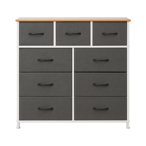 Foret Chest Of 9 Drawers Storage Cabinet Tower Dresser Tallboy Retro Wooden Top