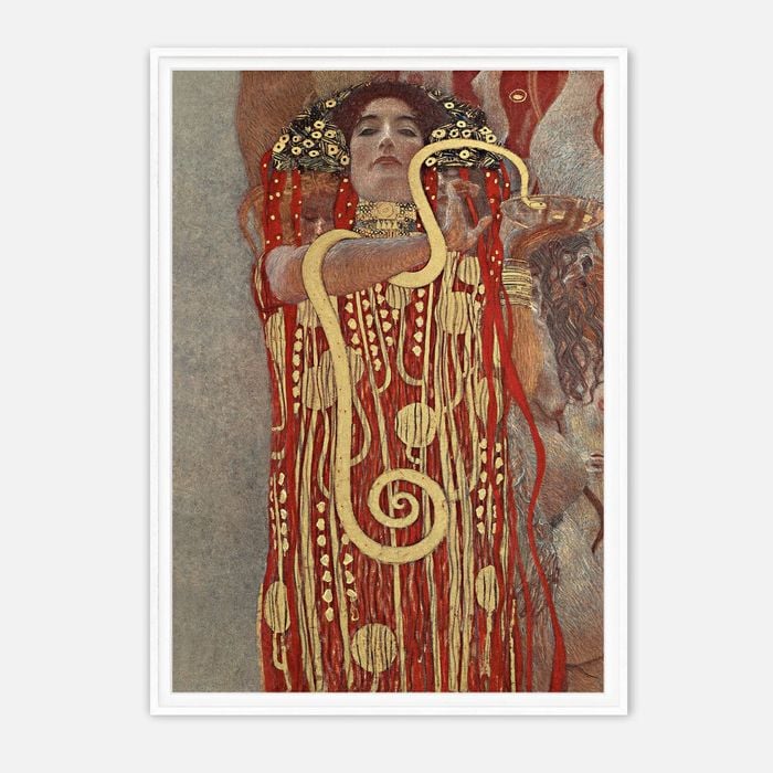 Galrie Gustav Klimt's Hygieia (1907) - Iconic Art Nouveau Print, White Frame, A1 60 x 84cm (23 x 33inch)
