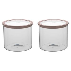 2PK Ecology Store Round 4.3L Glass Barrel/Canister 20.8cm - Clear Lid
