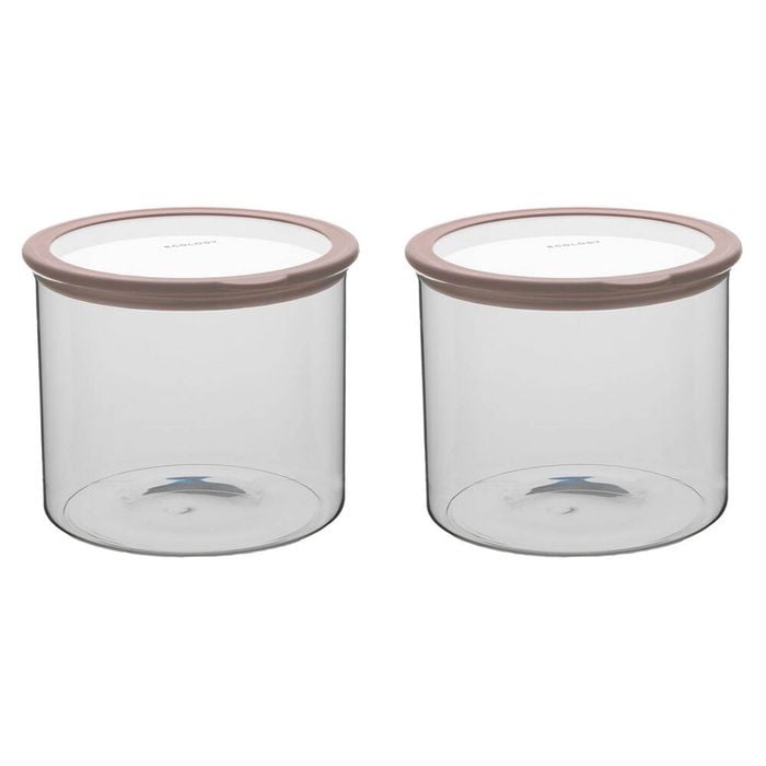 2PK Ecology Store Round 4.3L Glass Barrel/Canister 20.8cm - Clear Lid