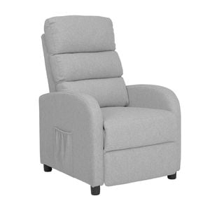 La Bella Grey Home Recliner Chair - Linen Fabric Sofa Lounge Armchair SHILOH