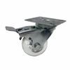 Easyroll 50mm 40kg Load Transparent Swivel Plate And Brake Castor - 50mm 1 Pack