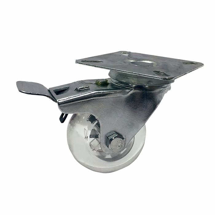 Easyroll 50mm 40kg Load Transparent Swivel Plate And Brake Castor