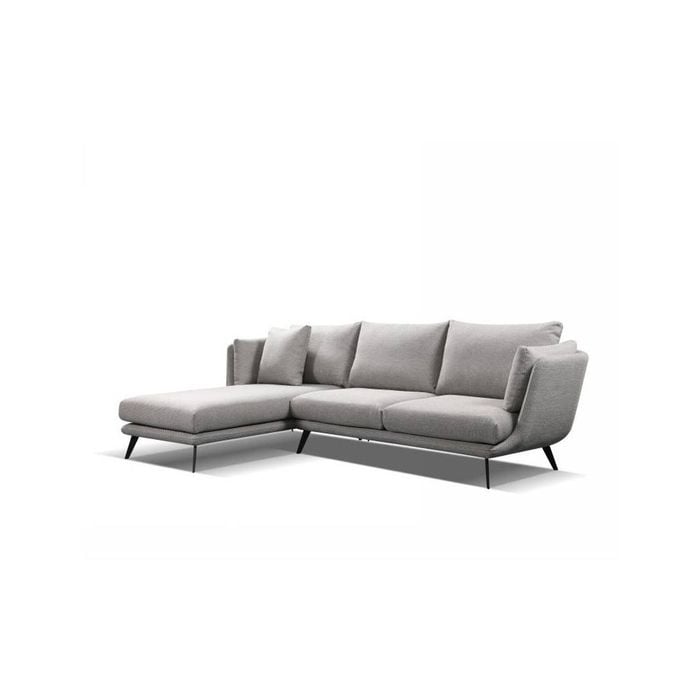 Modern Furniture RANNI 3 Seater Sofa With Left Chaise - Warm Grey