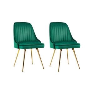 2x Dining Chairs Green