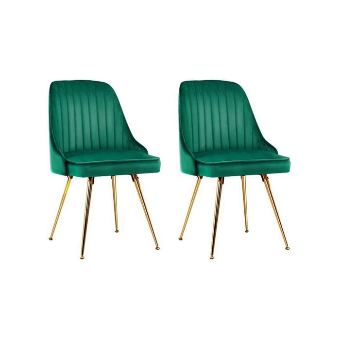 2x Dining Chairs Green