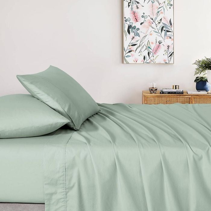Gioia Casa 100% Vintage Washed Cotton Sheet Set with 1 Pillowcase - Sage - King Single