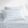 Dreamaker Bask Washed Cotton Yarn Dyed Stripe Pillowcase Sky Twin Pack