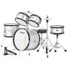 VEVOR 406.4mm 5-Piece Junior Drum Sets Silver with Adjustable Throne for Ages 6-13
