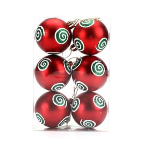 Catzon 6 Pcs Christmas Balls 6CM Shatterproof Plastic Painted Baubles for Xmas Tree Decor-Set1