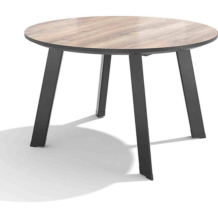 Modern Furniture MARCO Round Boardroom/ Dining Table 1.2M - Warm Oak & Black