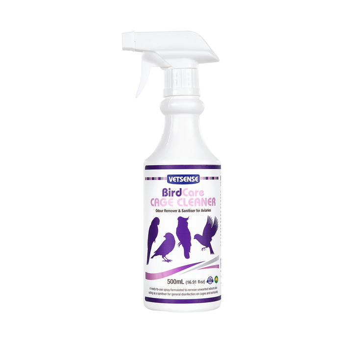 Vetsense Birdcare Cage Cleaner Odour Remover & Sanitiser For Aviaries 500ml