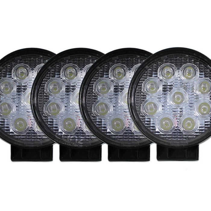 Elinz 4x 27w Driving Light Epistar LED Round Spot Worklight 12V 24V Offroad Truck 4WD 4X4