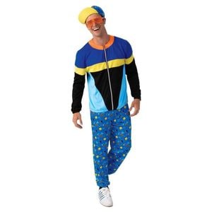 Nineties Guy Halloween Costume Adult Retro Tracksuit with Cap and Jacket for 90s Theme, Standard