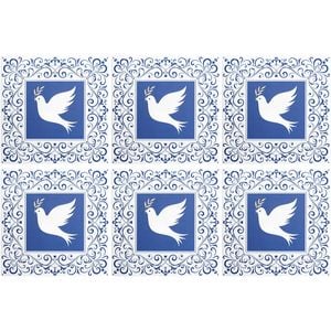 6PK LVD Trivet Vintage Blue Decorative Tableware/Serveware Home Kitchen