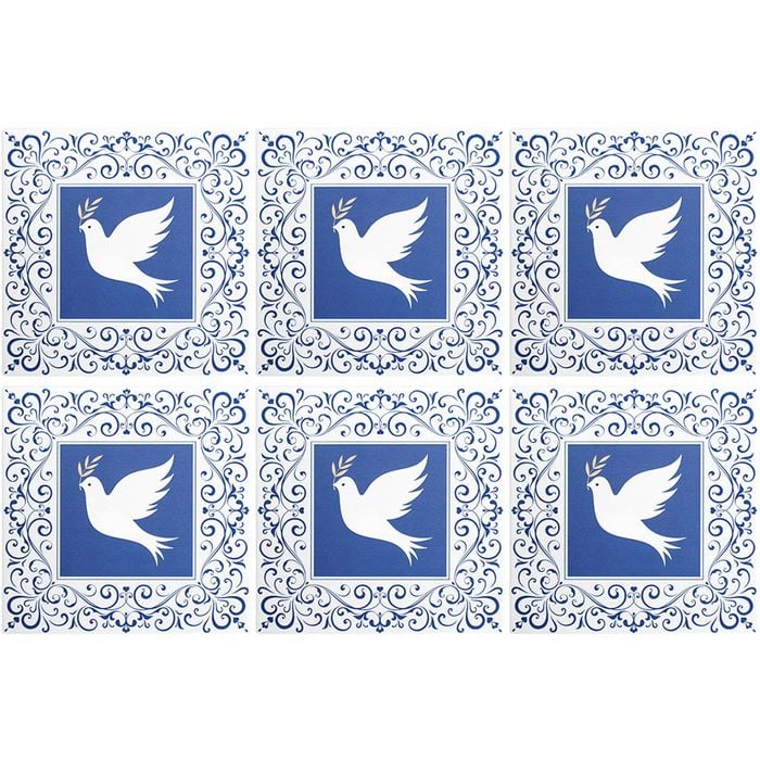 6PK LVD Trivet Vintage Blue Decorative Tableware/Serveware Home Kitchen