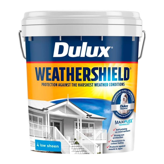 Dulux 15L Vivid White Low Sheen Weathershield Exterior Paint