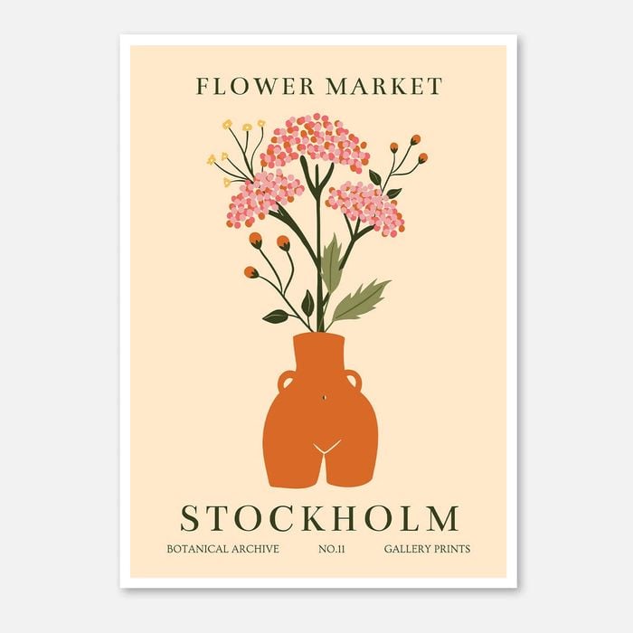 Galrie Scandinavian Botanical Art Print Stockholm Flower Market Decor, Poster Only, A4 21 x 30cm (8 x 12inch)
