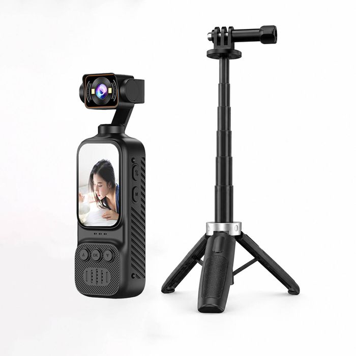 Pocket Portable Multi-Function Camera – Rotating Lens Built-in Fill Light 2.0" HD Display with 31cm Tripod