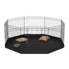 VEVOR Dog Playpen Black 8 Panels Foldable with Bottom Pad Ground Stakes for Camping