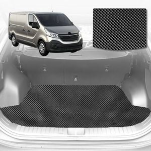 6D Diamond Car Boot Mat for Renault Trafic (X82)2014-Current-Cargo Mat-Black-Outback GT