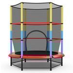 Costway 55" Kids Round Trampoline with security Net & Enclosure Pad