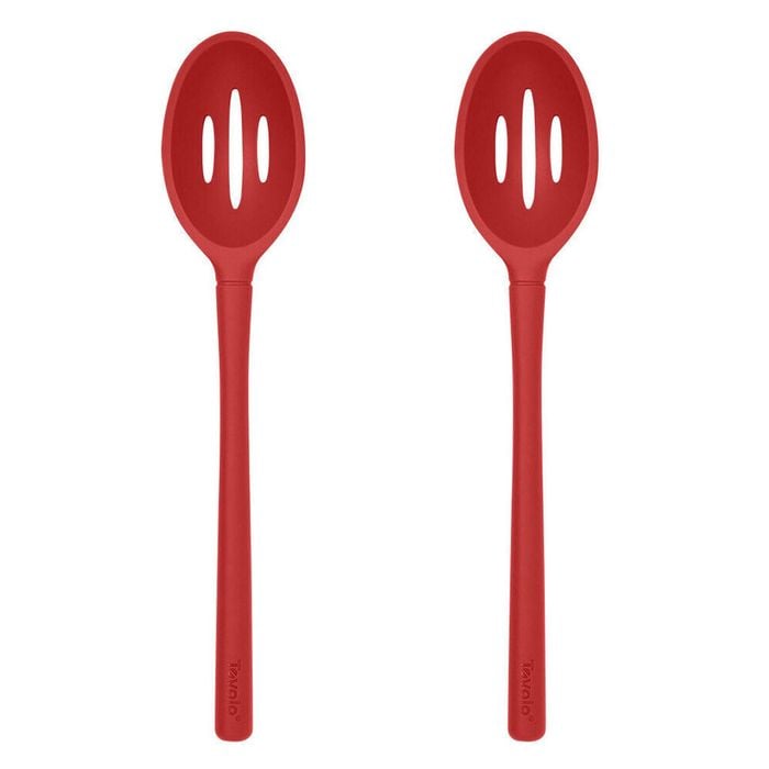 2PK Tovolo Flex-Core All Silicone Slotted Deep Spoon Cooking Utensil - Cayenne