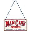 Nostalgic Art Metal 10x20cm Wall Hanging Sign Man Cave Warning Home/Office Decor