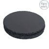 Argon Tableware 33cm Round Serving Platter - Pack Of 6 - Natural Slate Raw Cut Serving Platter Savoury Placemat Cheese Board