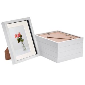 Nicola Spring 8" X 10" White 3d Box Photo Frames - 5" X 7" Mount - Pack Of 5