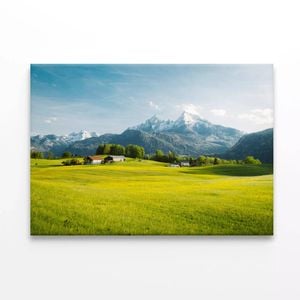 Grass with Foreground & Mountains  Print 100% Australian Made 150 x 100cm  (Stretched)