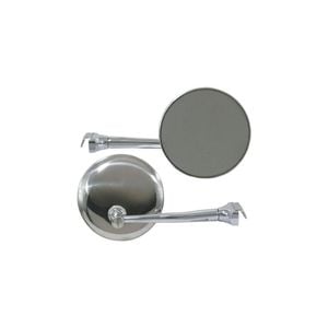 Chrome 4" Round Peep Mirror with Anti-Glare Glass, Universal Door Mount, Pair