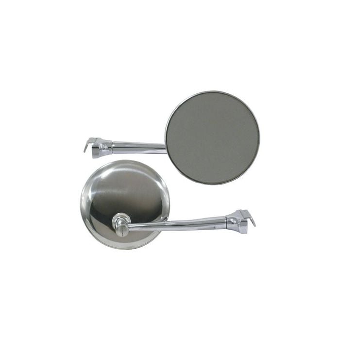 Chrome 4" Round Peep Mirror with Anti-Glare Glass, Universal Door Mount, Pair
