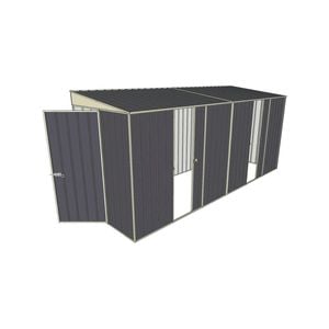 Build-a-Shed 1.5 x 4.5 x 2m Hinged Door Tunnel Shed with Hinged Side Door - Grey