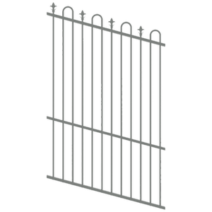 ProtectorAl 0350-1200W x 1800H Palladium Silver Loop & Spear Top Pool Fence Panel Raked Up to 15º