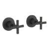 Mondella Matte Black Resonance 1/2 Turn Cross Handle Wall Top Assembly Set