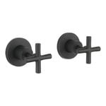 Mondella Matte Black Resonance 1/2 Turn Cross Handle Wall Top Assembly Set