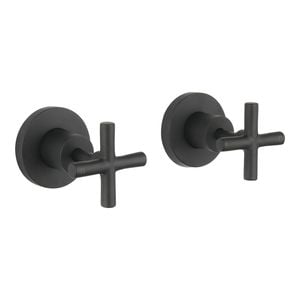 Mondella Matte Black Resonance 1/2 Turn Cross Handle Wall Top Assembly Set