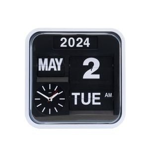 Leni Bankers Wall Clock With Calendar 32x32cm Black