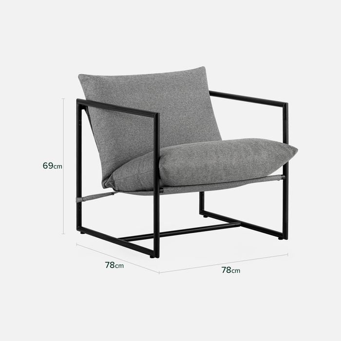 ZINUS Aidan Sling Accent Chair Metal Frame Armchair with Foam